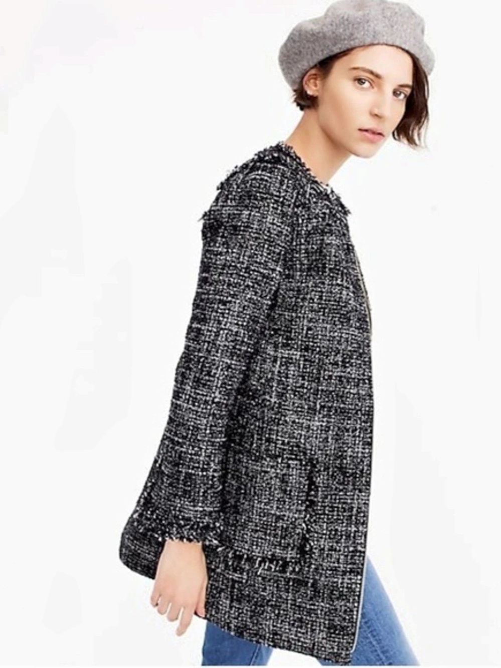 J.CREW Tweed jacket with fringe Size 12 Retail $198